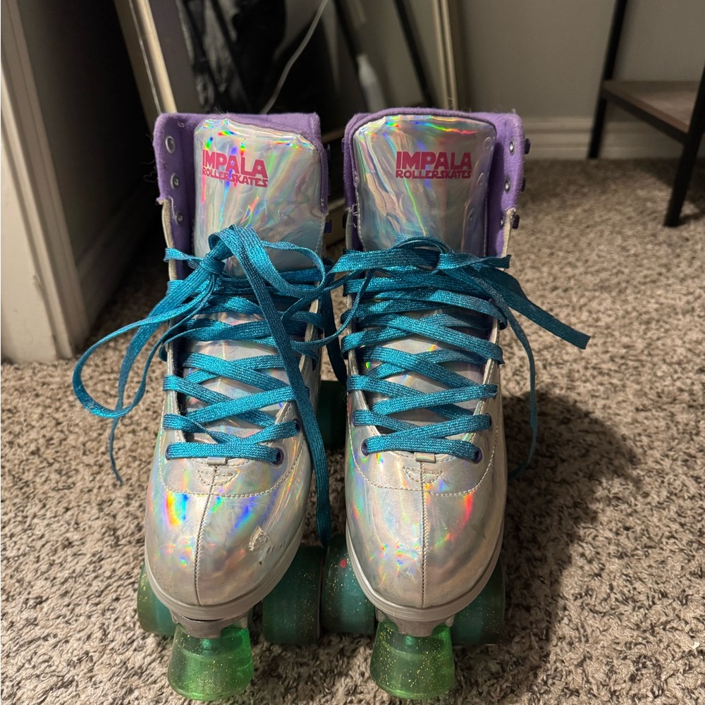 Impala Holographic Roller Skates with Purple and Teal Accents